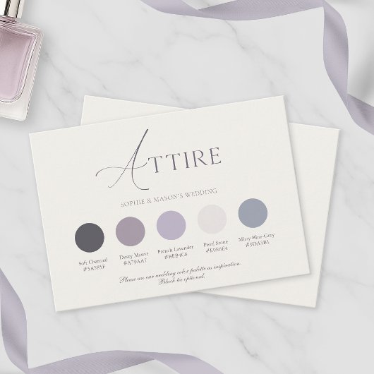 Invitation Lavender Floral Wedding Attire Card