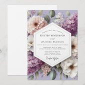 Invitation Lavender Floral Whimsy Wedding (Devant / Derrière)