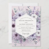 Invitation Lavender Floral Whimsy Wedding (Devant)