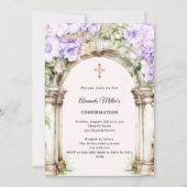 Invitation Lavender florals arch girl Confirmation (Devant)