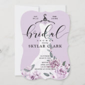Invitation Lavender Florals Blanc Mariage robe Fête des marié (Devant)