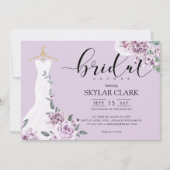 Invitation Lavender Florals Blanc Mariage robe Fête des marié (Devant)