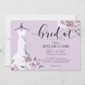 Invitation Lavender Florals Blanc Mariage robe Fête des marié (Devant)