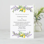 Invitation Lavender florals lemons wedding  (Debout devant)
