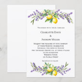 Invitation Lavender florals lemons wedding  (Devant / Derrière)
