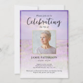 Invitation Lavender Flower Celebration of Life Photo Funeral  (Devant)