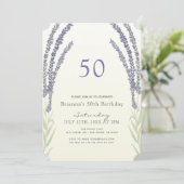 Invitation Lavender Flower Sprigs Jaune 50e anniversaire (Debout devant)