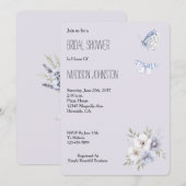 Invitation Lavender Flowers & Butterflies Bridal Shower (Devant / Derrière)