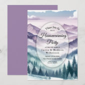 Invitation Lavender Frost in the Alpine Mist Housewarming (Devant / Derrière)