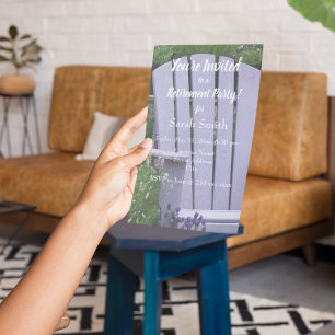 Invitation Lavender Garden Chair Photo Retirement Party