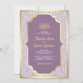 Invitation Lavender Gold Motif musulman Mariage (Devant)