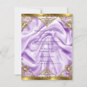 Invitation Lavender Gold Princess Baby shower ethnique fille (Dos)