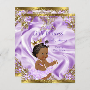 Invitation Lavender Gold Princess Baby shower ethnique fille