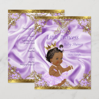 Invitation Lavender Gold Princess Baby shower ethnique fille