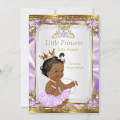 Invitation Lavender Gold White Princess Baby shower ethnique (Devant)