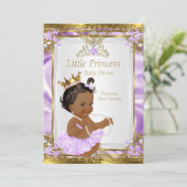Invitation Lavender Gold White Princess Baby shower ethnique (Debout devant)