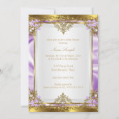 Invitation Lavender Gold White Princess Baby shower ethnique (Dos)