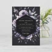 Invitation Lavender Gothic Floral Wedding (Debout devant)