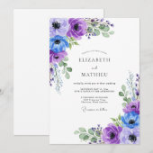 Invitation Lavender Graceful Spring Wedding (Devant / Derrière)