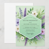 Invitation Lavender Green Floral Whimsy Wedding (Devant / Derrière)