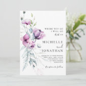 Invitation Lavender Grey Floral Bible Verse Mariage chrétien (Debout devant)