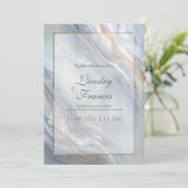 Invitation Lavender Grey Fluid Gold Marble Wedding (Debout devant)
