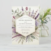 Invitation Lavender Hazy Botanical Wedding (Debout devant)