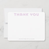 Invitation Lavender Herringbone Motif Merci Notes (Devant)