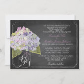 Invitation Lavender Hydrangea Chalkboard Rustique Mariage (Devant)