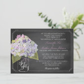 Invitation Lavender Hydrangea Chalkboard Rustique Mariage (Debout devant)