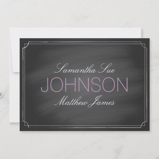 Invitation Lavender Hydrangea Chalkboard Rustique Mariage (Dos)