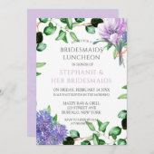 Invitation Lavender Hydrangeas Floral Bridesmaiers Déjeuner (Devant / Derrière)