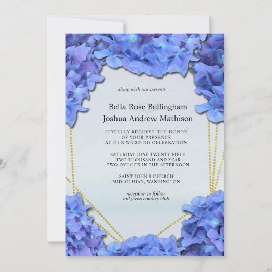Invitation Lavender Hydrangeas Floral Mariage (Devant)