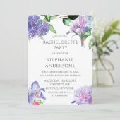 Invitation Lavender Hydrangeas Iris Rose Bachelorte Party (Debout devant)