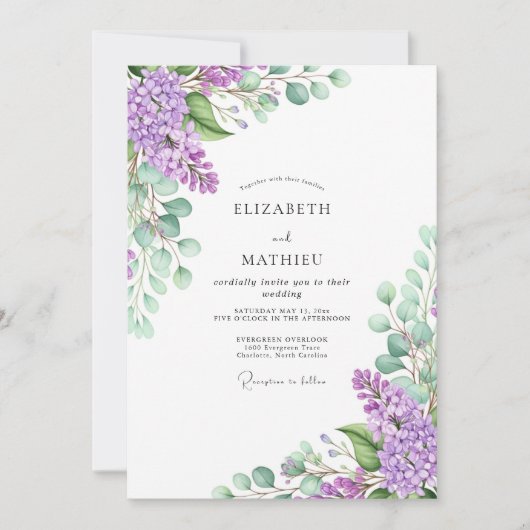 Invitation Lavender Idyllic Spring Wedding (Devant)