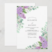 Invitation Lavender Idyllic Spring Wedding (Devant / Derrière)