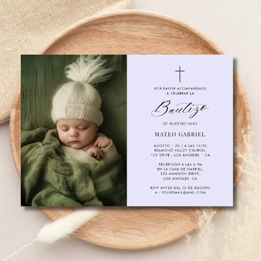 Invitation Lavender Invitacion Mexicain De Bautizo Photo
