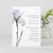 Invitation Lavender Iris Floral moderne Mariage chrétien (Debout devant)
