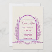 Invitation Lavender Ivory Floral Boho Mariage (Devant)