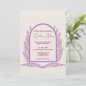 Invitation Lavender Ivory Floral Boho Mariage (Debout devant)