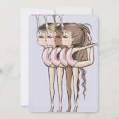 Invitation Lavender Jump & Tumble Gymnastics 4th Birthday (Dos)