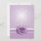 Invitation Lavender Lace Damask Beauté Rose Mariage Inviter (Dos)