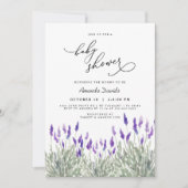 Invitation Lavender Lila Greenery Baby shower neutre pour les (Devant)