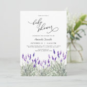 Invitation Lavender Lila Greenery Baby shower neutre pour les (Debout devant)