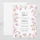 Invitation Lavender Lilac Aquarelle Baby shower (Devant / Derrière)