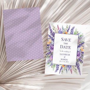 Invitation Lavender Lilac Fleur sauvage Aquarelle Enregistrer