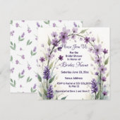 Invitation Lavender Lilac Floral Arch Bridal Shower  (Devant / Derrière)