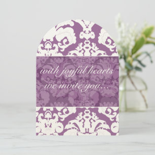 Invitation Lavender Lilac Mariage damassé