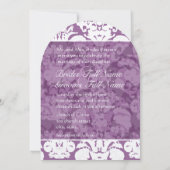 Invitation Lavender Lilac Mariage damassé (Dos)