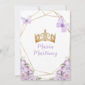Invitation Lavender Lilac Princess Butterfly Gold Quiñceanera (Dos)